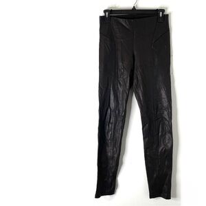 Theory 100% Lamb Leather Black Skinny Pants Pull-On Elastic Waist Buttery Soft